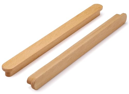 SYZOW 6 Stück Schrankgriffe Holz，Holzgriffe für Schränke, Lochabstand 320mm, für Küchenmöbel Schubladen und Holzgriffe Kommode
