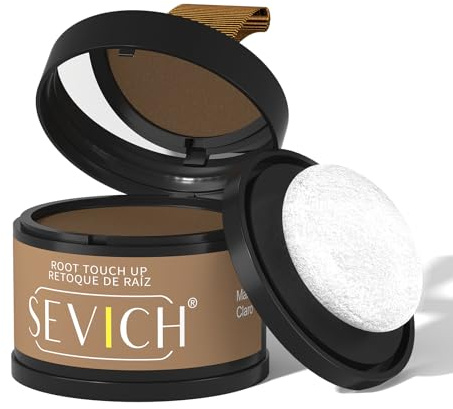 Sevich Hairline Powder - Root Touch Up Instantly Hair Color for Thinning Gray Coverage - Bald Spot Concealing Hair Powder for Women & Men - 48Hour Waterproof & Sweatproof - Light Brown
