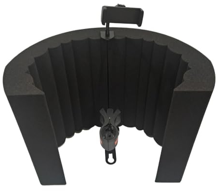 EHJRE Foam Panel, Acoustic Soundproofing, Adjustable, Soundproof, Foldable, Professional Sound Dampening Foam for Singing, with Phone Mic Clip