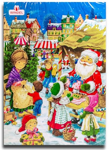 Schokoladen Adventskalender Kalender Schoko Weihnachtskalender mit 24 Vollmilchschokoladen-Figuren