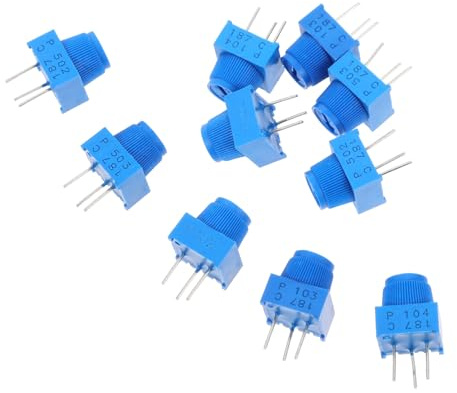 DECOMELODY 10 Stück Teiliges Trimmer potentiometer Sortiment Kit mit Knopf Hochpräzise Einstellbare Widerstände Langlebige Elektronische Bauteile für Präzise Widerstandsanpassung in