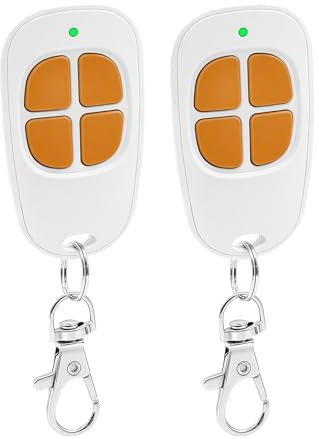 Lot de 2 AAM0094 Télécommande Portail Garage 4 Canaux, 433.92MHz Compatible SCS Motorisation Portail et Porte de Garage(orange)