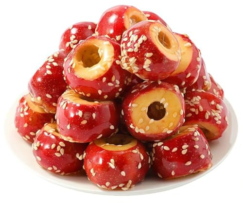 Espino Confitado (Shan Zha) 80g * 3 bolsas,Delicia de fruta seca, recubierto de azúcar de roca para una textura crujiente. Bayas de espino fresco confitadas con azúcar de caña puro, sabor agridulce