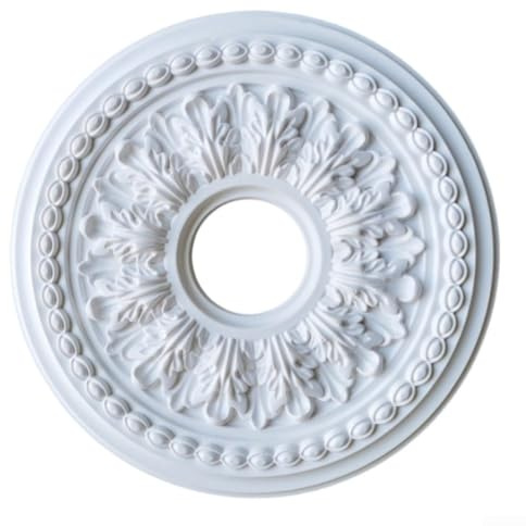 Deckenmedaillon, für französischen Stil, PU, rund, leicht, Deckenrosette für Leuchte, Sockel, Gips, dekorative Platte (35 cm)