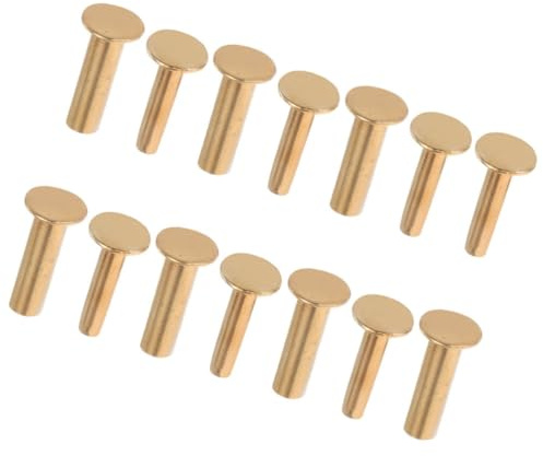 Toddmomy Kit de 7 Pares de Remaches para Cuchillos de Cobre Precisión para Instalación de Remaches de Cuchillo en Mango Dorado Adecuado para Bricolaje