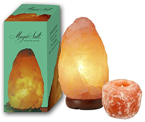 Lámpara de Sal Natural del Himalaya - 2/3 kg + Portavelas Regalo - Magic Salt