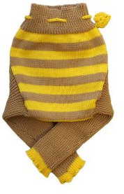 100% Merinowolle Baby Wollwindelhose Überhosen Hose gestrickt gestreift Schafswolle Brown+Yellow L