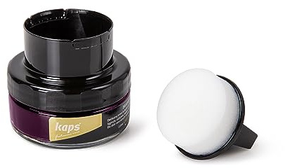 Kaps Professional Schuhpflege Delicate Cream mit Schaumaplikator - Schuhcreme & Pflegemittel zur Reinigung und Auffrischung von Naturleder und Synthetik (50ml) (102 - Dunkellila)