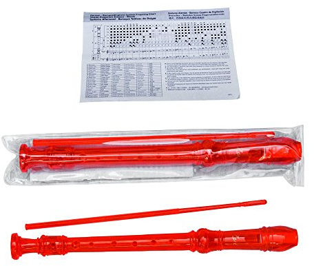 Recorder Soprano Baroque style ABS Series Plastic by Zest in Red