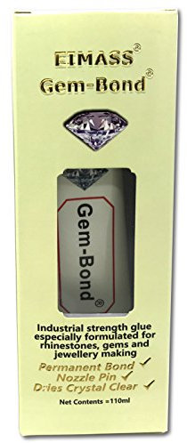 Strasskleber, Gem-Bond ® 110 ml hochwertig, industrietauglich, transparent selbstklebend, Multi-Zweck, mit Nadelpräzision farblos