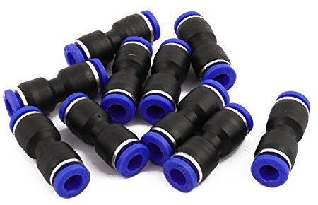 sourcing map 10Pcs 6mm Dia 2 Way Straight Tube Hose Pneumatic Air Fitting Push in Connector