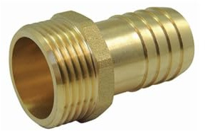 Raccord male fileté - cannelé male en laiton - Ø A: 3/8'' | Ø B: 12/12,5mm