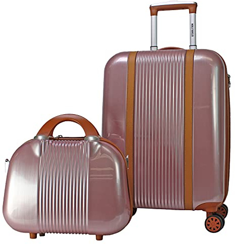 World Traveler Classique Leichtgewicht Spinner 2-teiliges Gepäckset schwarz, Rose Gold (Gold) - WT8277-2-ROSE Gold