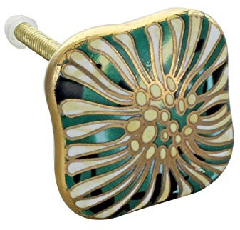 G Decor Milano Collection III Ceramic Door Knobs Vintage Shabby Chic Cupboard Drawer Pull Handles Set of 8