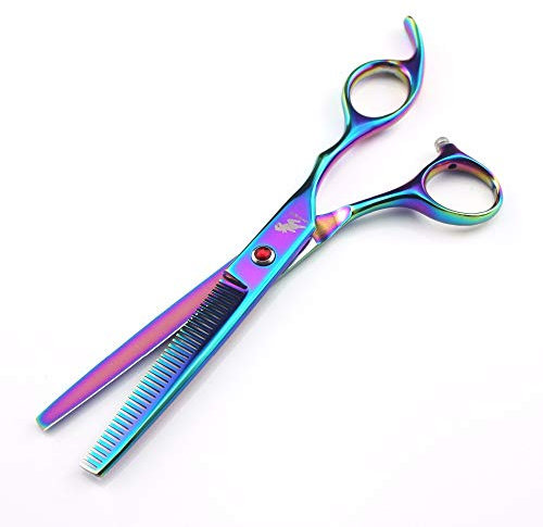 Professionelles Fellscheren-Set für Hunde, 16,5 cm, Edelstahl, langlebig, Effilierschere mit Kamm für die Fellpflege, beste Werkzeuge zum Trimmen von Hund- und Katzensalon (Effilierschere)