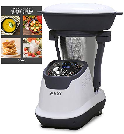 Robot de cuisine multifonction avec cuiseur vapeur et livre de recettes