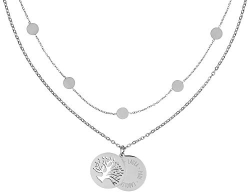 Gravado Mondgold Halskette mit Kreis-Anhängern & Layering Ketten, Standard & Personalisiert, Parent