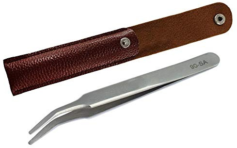 Pinzas de acero inoxidable con punta redonda para sellos, pinzas de filatelia/joyería/coleccionista de monedas