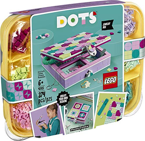 LEGO DOTS Jewelry Box 41915 Basteldekorationen Kunst-Set, für Kinder, die Coole Kunst und Handwerk interessieren, EIN großartiger Einstieg in einzigartiges Kunst- und Bastelspielzeug für Kinder (374