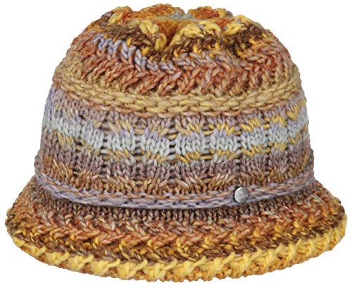 LIERYS Alesund Damen Glockenhut Schurwolle Wollhut Made in Germany Damen Herbst Winter Zopfstrickmuster gelb One Size