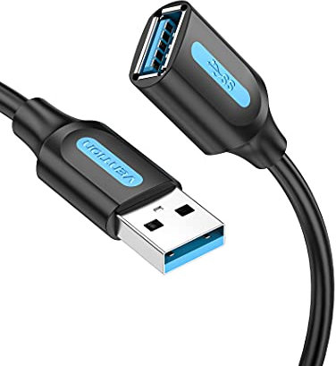 VENTION Prolunga USB 3.0 Cavo Di Prolunga USB A 1,5 Metri Cavo USB Maschio A Femmina 5 Gbps per Trasferimento Dati Compatibile con Tastiera, Mouse,Stampante, Fotocamera