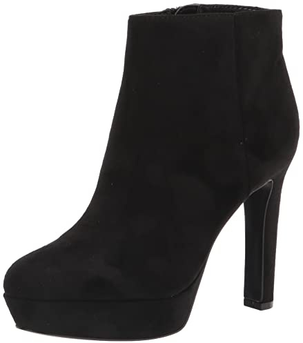 Nine West Women's Glowup2 Ankle Boot, Black Suede, 8