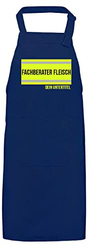 FIREFUN | Feuerwehr-Grillschürze Profi |Fachberater Fleisch Silberstreifen & Untertitel | personalisierbar Koch-Schürze personalisiert | Feuerwehrmann Feuerwehrfrau