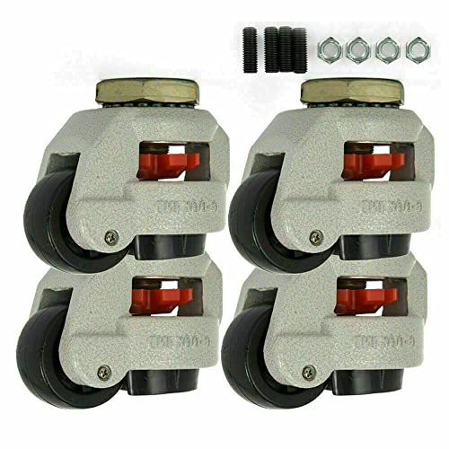 4 Stück Schwenkbare Lenkrollen 50mm - Einziehbare Nivellierrolle Industriemaschine 500KG Tragfähigkeit Werkbank Schwerlast Transportrollen Schwerlastrollen Industrielle Footmaster-Rollen(GD-60S)