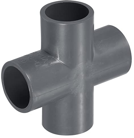 PATIKIL 0.8 Pulgadas PVC Tubería Montajes, 1 Paquete 4 Vías T Forma Agua Tubería Cruzado Junta Conectores Adaptadores para Jardín Riego Hogar Acuario