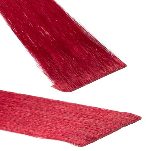 hair2heart Invisible Tape Extensions Echthaar Premium - 10 Tapes 60cm 0/44 rot intensiv