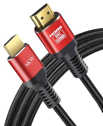 HDMI 2.1 Kabel 8K@60Hz 4K@120Hz 48Gbps, Ultra High Speed HDMI Kabel kompatibel mit PS5, Xbox, Samsung TV, LG TV (Rot, 9m)