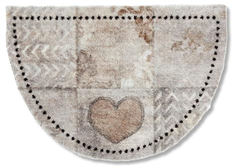 Astra Tapis de propreté Doux et Moelleux Pure & Soft - Tapis de propreté intérieur - Paillasson résistant - Patchwork 50 x 70 cm Demi-Rond