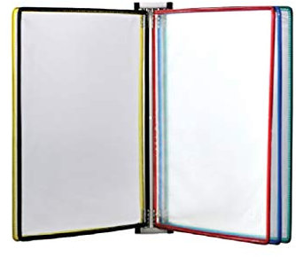 Wanddokumenten-Organizer, an der Wand montierter Dokumentenhalter, Flip-Aktenhalter, an der Wand montiertes magnetisches Display (PVC + Metall) 24,5 * 35,5 * 4 cm
