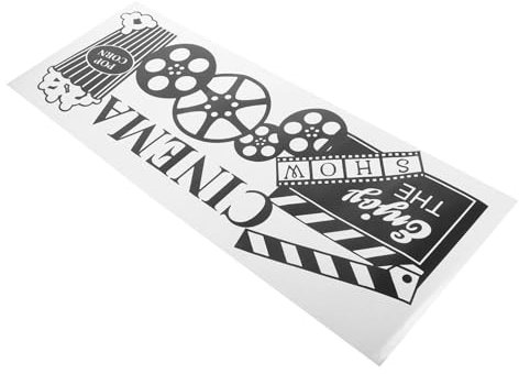Veemoon Popcorn-wandaufkleber Kino-wandbild Aufkleber Für Kinozimmer Wandtattoos Für Kinoplakate Wandaufkleber Für Filmzimmer Wandaufkleber Mit Theaterdekor Poster Kinderzimmer Pvc X57