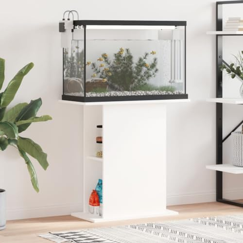 IKAYAA Aquarium Unterschrank Aquariumständer Aquariumregal Aquariumschrank Weiß 36 x 75 x 72.5 cm Aquarium Stand Aquarium Tisch Aquarium Schrank Unterschrank Holzwerkstoff