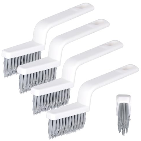4 Stück Fugenreinigungsbürste, V-Form Harte Borsten Fugenreinigungsbürste Fugenschrubber Fugenreiniger für Fliesen Schienen Türrillen Badezimmerlücken Küche Fenster