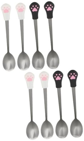 SUPVOX 8pcs Dog Food Spoon Pet Can Spoon Pet Food Canned Scoop Stainless Steel for Dogs Cats for Feeding Treats