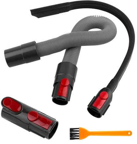 5pcs Accessoires d'aspirateur pour Dyson V15, V12 V11, V10, V8, V7 - Rallonge de Tuyau、Suceur à Fentes Flexible、Fermeture de Commutateur、 Adaptateur、Brosse de Nettoyage, pour Le Nettoyage des Coins