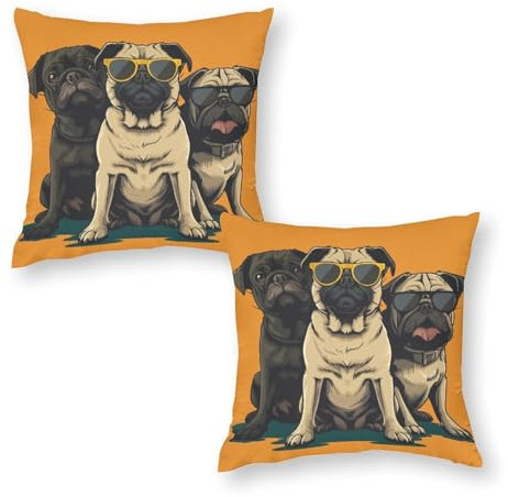 Xiputvl Bulldogge Kissenbezug Tiers Kissenhülle with Invisible Zipper 2er Set Für Sofa Sessel Zuhause Schlafzimmer 50x50cm