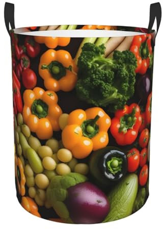 Cesto portaoggetti per frutta e verdura fresca, cesto per vestiti sporchi, cestino con manico, secchio per vestiti