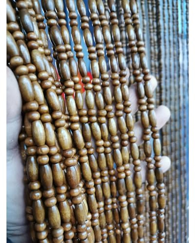 XINGWANGG Natural Wood Beaded Curtains for Doorways,Room Divider String Curtains,for Door Living Room Bedroom Hallway Window Hanging Decoration,Width x Height (Brown,80cm x 200cm(41 Strands)