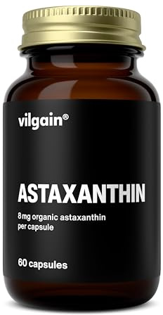Vilgain Astaxanthin - Powerful Plant antioxidant from Organic Algae, Natural UV Protection, Highly bioavailable Form