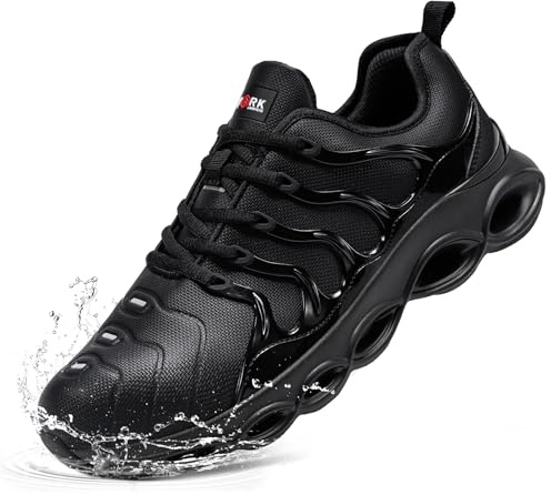 LARNMERN Zapatos de Seguridad para Hombre Resistente al Agua Trabajo