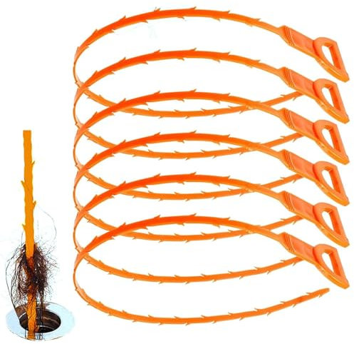 6 Pcs abflussreiniger spirale Rohrreiniger Set - 6erPack,50cm lange Abflussreiniger-Sticks für Waschbecken, Rohre - Sanitärwerkzeug zum Lösen von Verstopfungen in Dusche und Badewanne