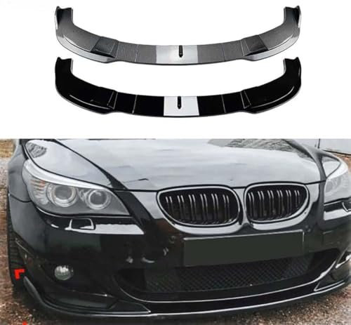 RESKIU Auto Frontspoiler für BMW E60 E61 Serie 5 525i 530i 540i 550i M Sport 2005-2010, Antikollisionsschutz Frontlippe Spoiler Frontstoßstangen Lippensplitter Stoßstangen Body Kits,Gloss Black