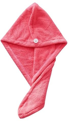 UYFRD Haartrocknungsmütze für Damen, schnell trocknend, Badehut, Mikrofaser, feste Handtuchkappe, super Absorption, Turban, Haartrocknungskappe (Wassermelonenrot, 1 Stück)