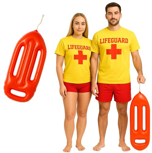 Inflatable Life Saver Ring – 64cm Red Blow-Up Pool Float for Fun Only | Beach & Pool Party Decoration, Fancy Dress, Swimming Prop & Themed Event Accessory