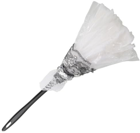 COSMEVIVI Duster De Maid Blanc Avec Bordure Dentelle Pour Cosplay De Sorcières Et Scéniques Accessoire Élégant Et Multifonctionnel Pour Événements Variés