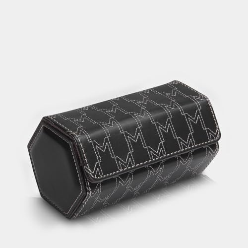 MODALO Sirius Uhrenrolle für 2 Uhren – Luxuriöse Uhrenbox aus Mikroleder, Kompaktes Reiseetui für Herren & Damen, Ideal für Reise & Aufbewahrung (Schwarz)