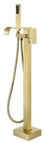 Badewasserfallmixer Haken mit Dusche Schwarz freistehende Badewanne Duschmischer TAP 360 Schwenk aus, Badezimmer Badewanne Tap-A